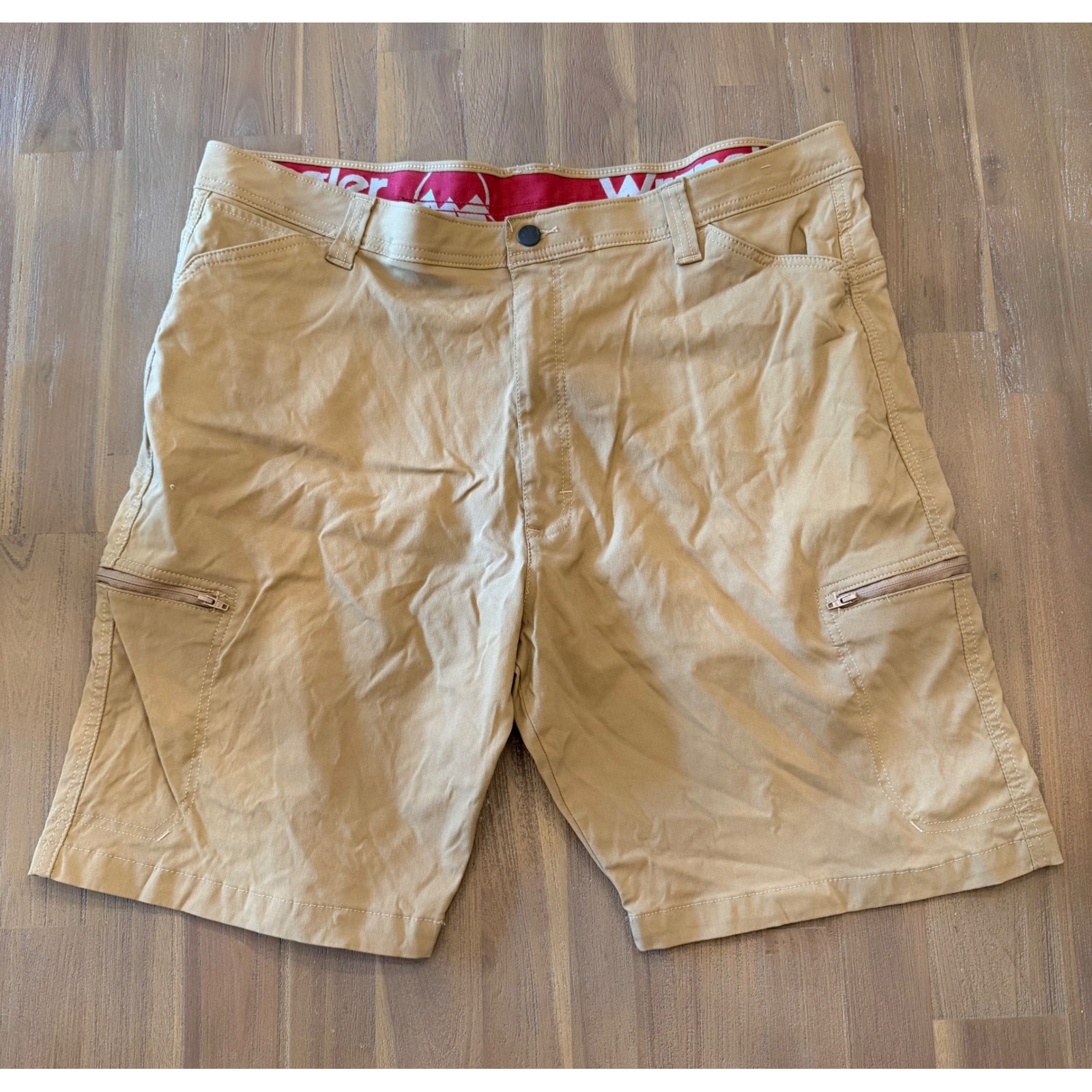 Wrangler Outdoor Series Mens Tan Cargo Shorts Stretch 42 112318781 Khaki Hiking